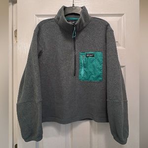Patagonia - Microdini 1/2-Zip Fleece Pullover - Plume Grey w/ Turquoise - Medium